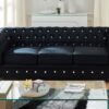 Test du canapé CHESTERFIELD en velours noir (3 places) – vente-unique.com