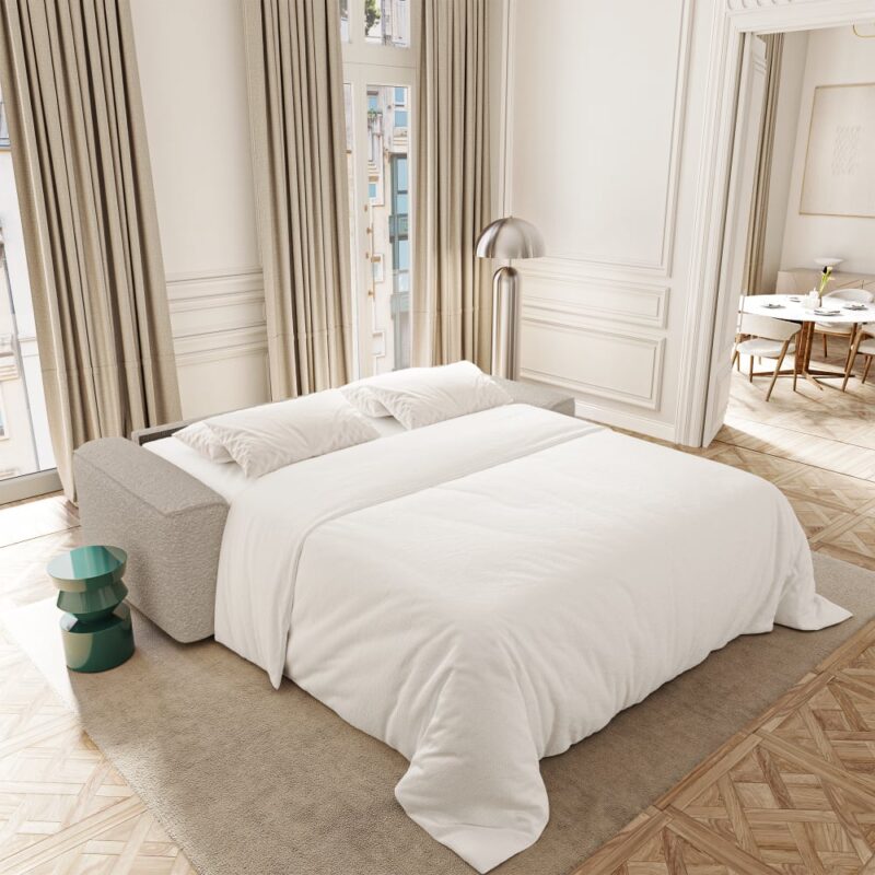Test du canapé Como Premium Interiors : convertible italien, vrai matelas Dunlopillo et élégance beige