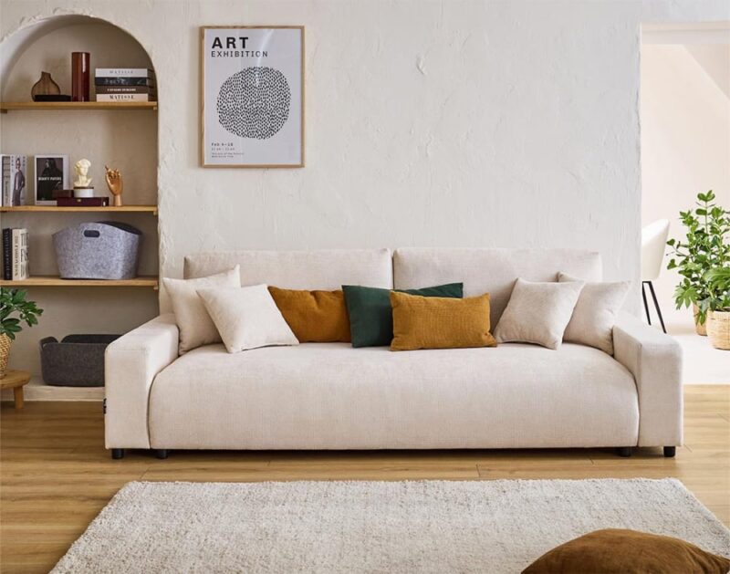 Test du canapé convertible Lisa Design Pivoine (velours côtelé, 3 places)