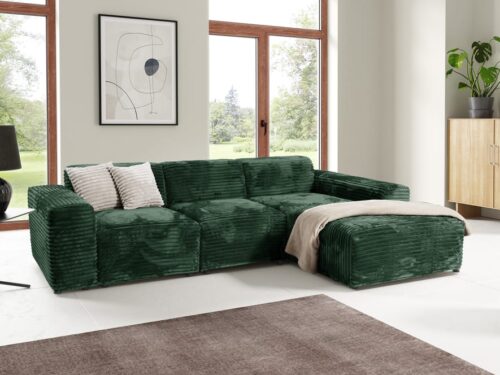 canapé d’angle BRISIA (TENDENCIO) : modernité, élégance et velours côtelé - vue détaillée