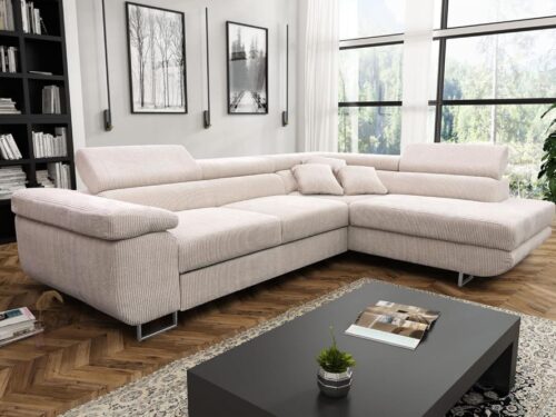 canapé d’angle convertible ANTONI en velours côtelé – Tendencio - vue détaillée