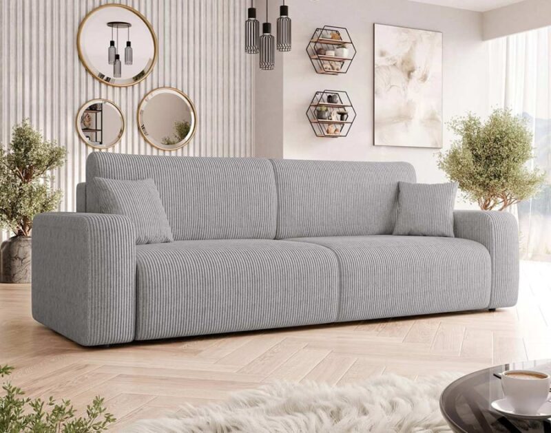 Test du canapé d’angle convertible Artemisa – Best Mobilier (velours côtelé gris)