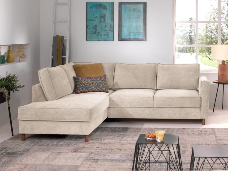 canapé d’angle convertible Jake (gauche) – Lisa Design - mise en situation