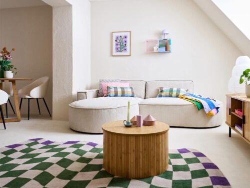 canapé d’angle gauche Lisa Design Spiaggia en velours côtelé (Beige) - CoteCanape.fr