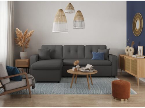 canapé d’angle MARIUS (Usinestreet) : convertible, réversible, capitonné - vue détaillée