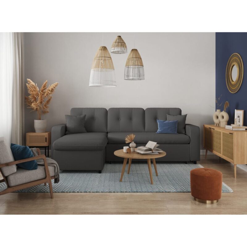 canapé d’angle MARIUS (Usinestreet) : convertible, réversible, capitonné - vue détaillée