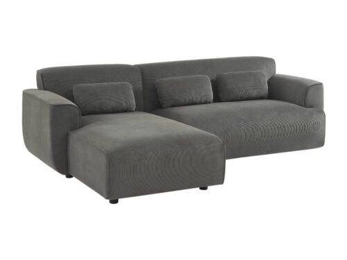 canapé d’angle sweeek en velours côtelé (Gris) — simple, chic et cosy - CoteCanape.fr