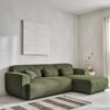 Test du canapé d’angle sweeek en velours côtelé vert