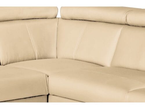Canapé d’angle Venesetti en cuir vachette luxe (appuis-tête réglables) Canapé d’angle Venesetti en cuir vachette luxe (appuis-tête réglables)
