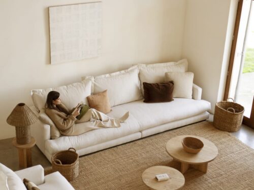 canapé Decowood (blanc) — confort souple, service sur rendez‑vous - vue détaillée