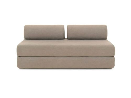 Test du canapé droit convertible 3 places Kimo – mousse HD, taupe