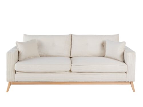 canapé en velours côtelé beige BROOKE – Maisons du Monde - CoteCanape.fr