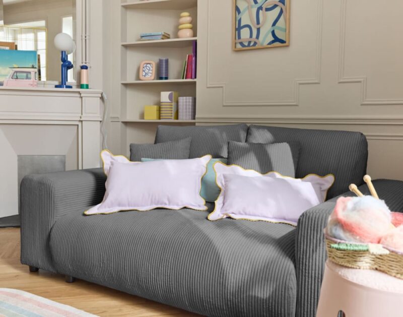 Test du canapé Lisa Design Garance 2 places en velours côtelé (Gris)