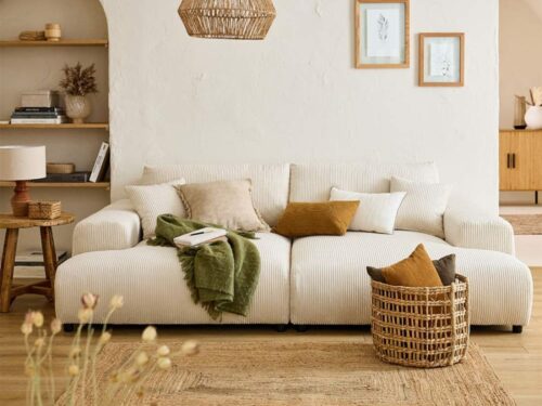 canapé Lisa Design Garance (4 places) en velours côtelé - CoteCanape.fr