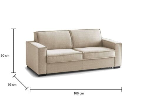 CanapÉ-Lit 2 Places Talamo Italia (160x95x90, Beige)