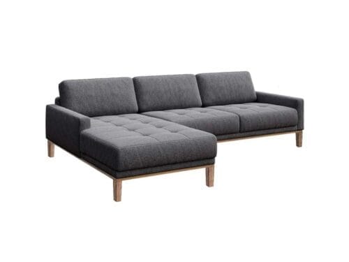 Canapé Mesonica Musso : détente stylée en tissu gris