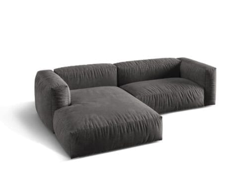 Canapé Micadoni Home en velours gris : beau, costaud, confortable
