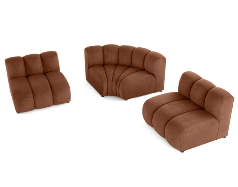 Test du canapé modulable Lisa Design Debbie 4 places (angle réversible) – tissu texturé rouge