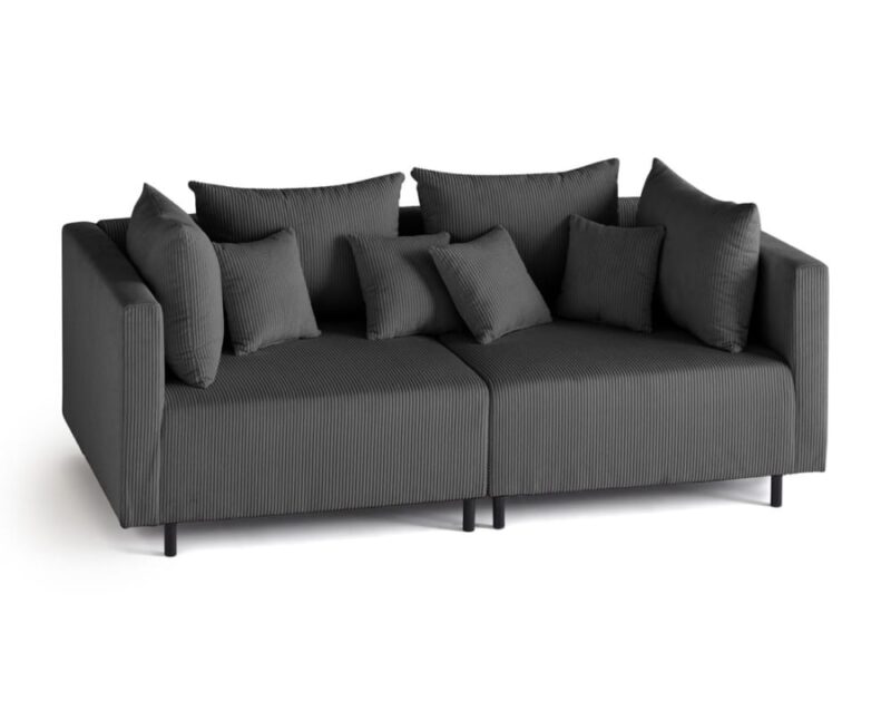 Test du canapé modulable Lisa Design Edinburg (2 places, velours côtelé gris)