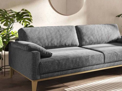 canapé MUSSO de Mesonica : design harmonieux et détente en gris - vue détaillée