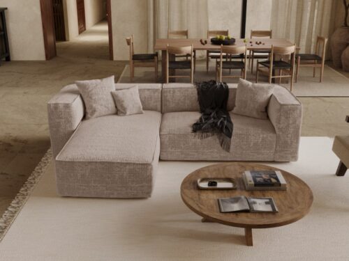 canapé NAOMI Premium Interiors : douceur moderne en beige - CoteCanape.fr