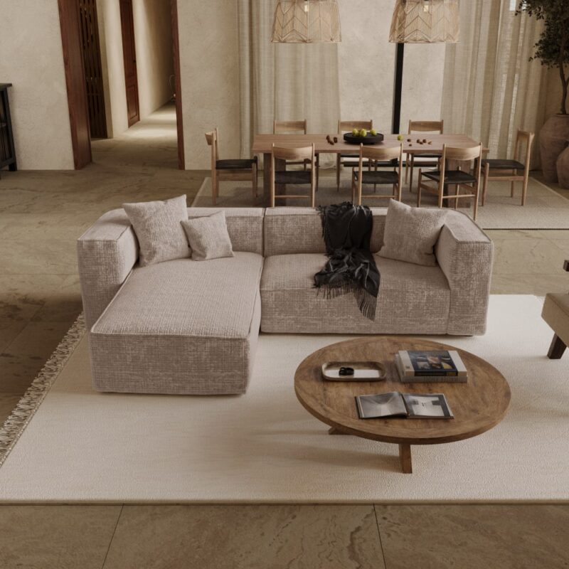 canapé NAOMI Premium Interiors : douceur moderne en beige - CoteCanape.fr