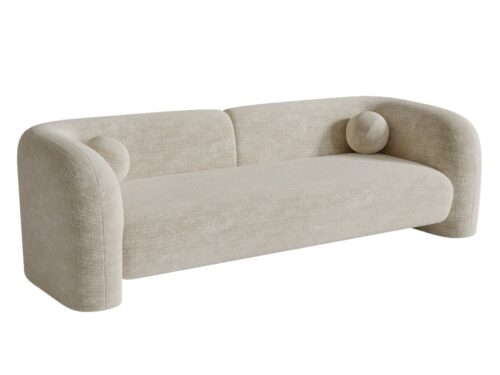 canapé Nola de SIA Home : douceur, coussins boules et style - vue détaillée