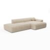 canapé SIA Home 260 cm en velours beige (méridienne) - vue détaillée