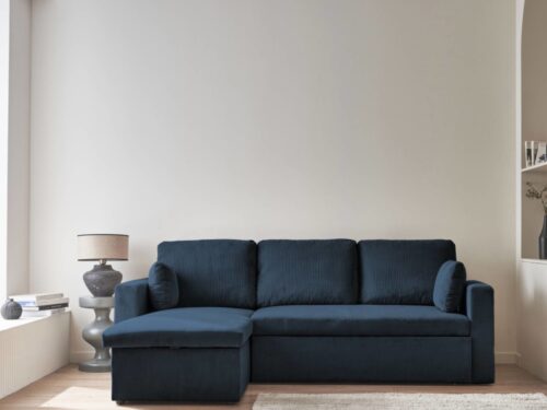 canapé sweeek : convertible, méridienne réversible et coffre - vue détaillée