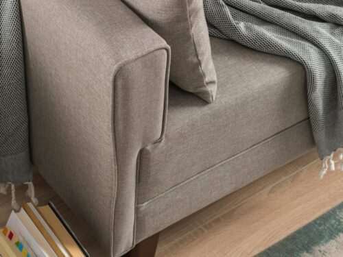 Canapé‑lit cappuccino SPLIT (dos droit) – Pier Import - vue détaillée