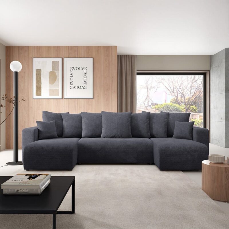 Test du Nazar Canapé panoramique moderne en tissu (Noir) – notre avis complet