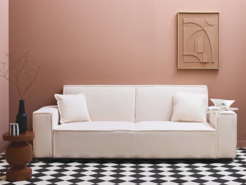 sweeek FEEL : le canapé 3 places bouclette qui sait tout faire - vue détaillée