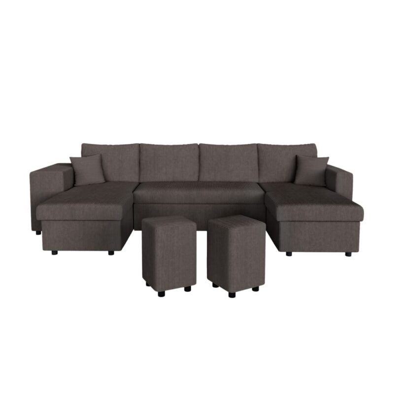 Test du Usinestreet OSLO : canapé panoramique convertible en velours côtelé