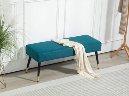 Test HOMCOM, Banc bout de lit velours vert (15 cm de mousse, 220 kg)