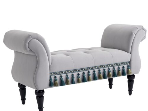 Homcom – Banquette design capitonnée en velours gris : chic et futée - CoteCanape.fr