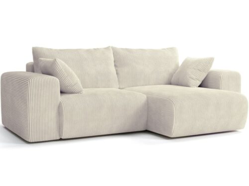 Homifab Amara : le canapé d’angle convertible en velours côtelé qui cocoonne (et range) - vue détaillée