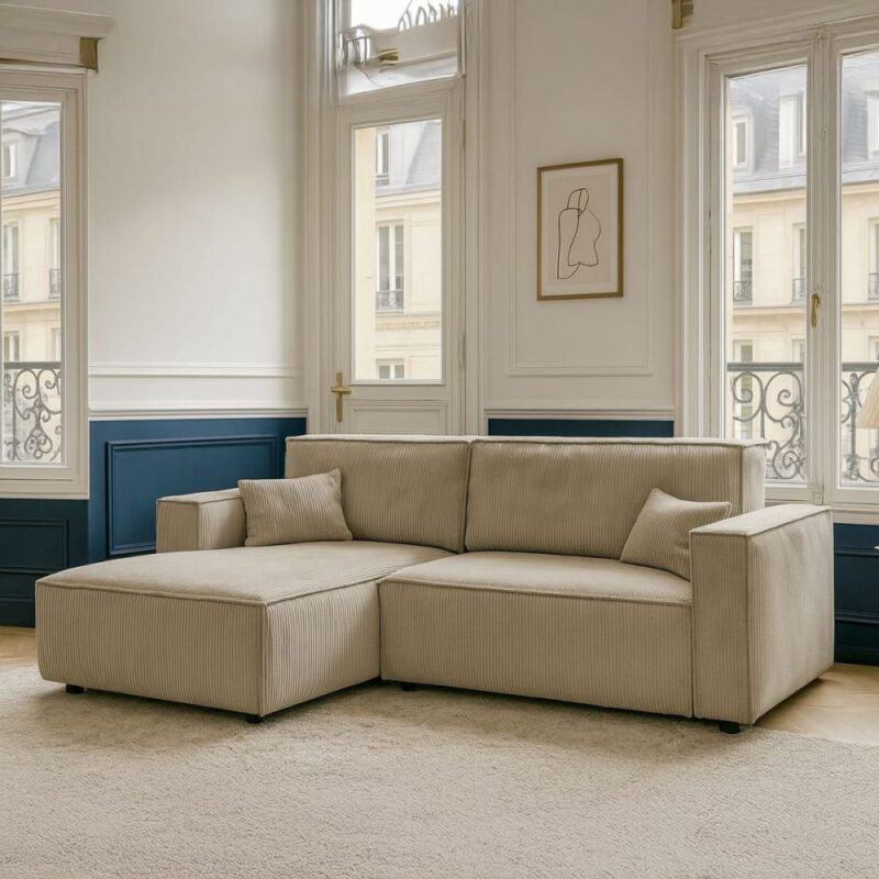 Homifab Asti : le canapé d’angle convertible qui allie style et fonctionnalité - vue détaillée