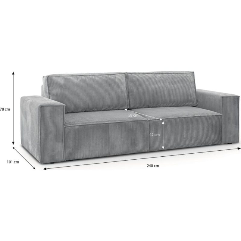 Test Homifab Harper 3 places — velours côtelé, compact et convertible