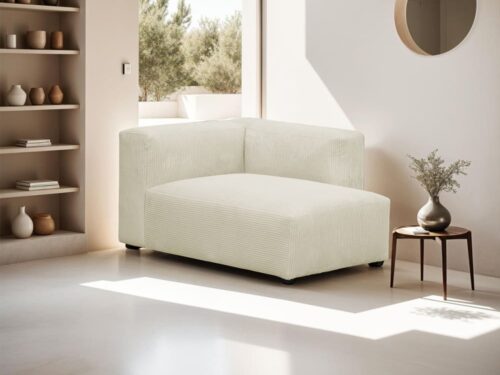 Homifab Modulo : méridienne d’angle droit en velours côtelé - CoteCanape.fr