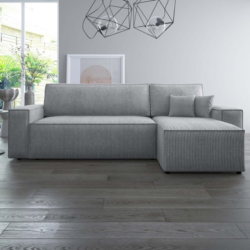 Test INTENSE DECO Lorenzo : canapé d’angle réversible en velours côtelé