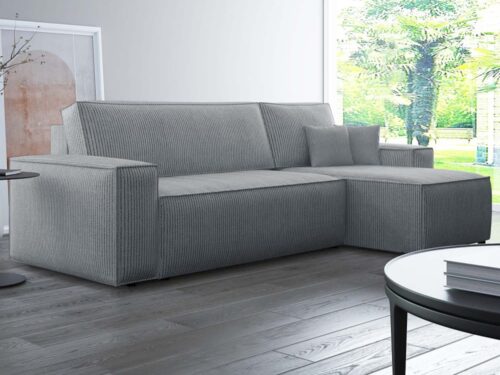 INTENSE DECO Lorenzo : canapé d’angle réversible en velours côtelé - vue détaillée