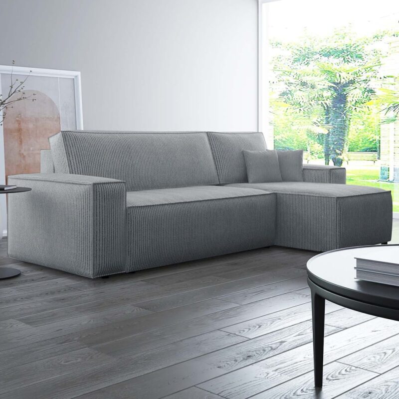 Test INTENSE DECO Lorenzo : canapé d’angle réversible en velours côtelé
