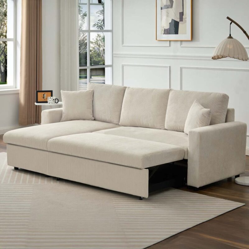 Test INTENSE DECO Rico : canapé d’angle convertible réversible 5 places en velours côtelé