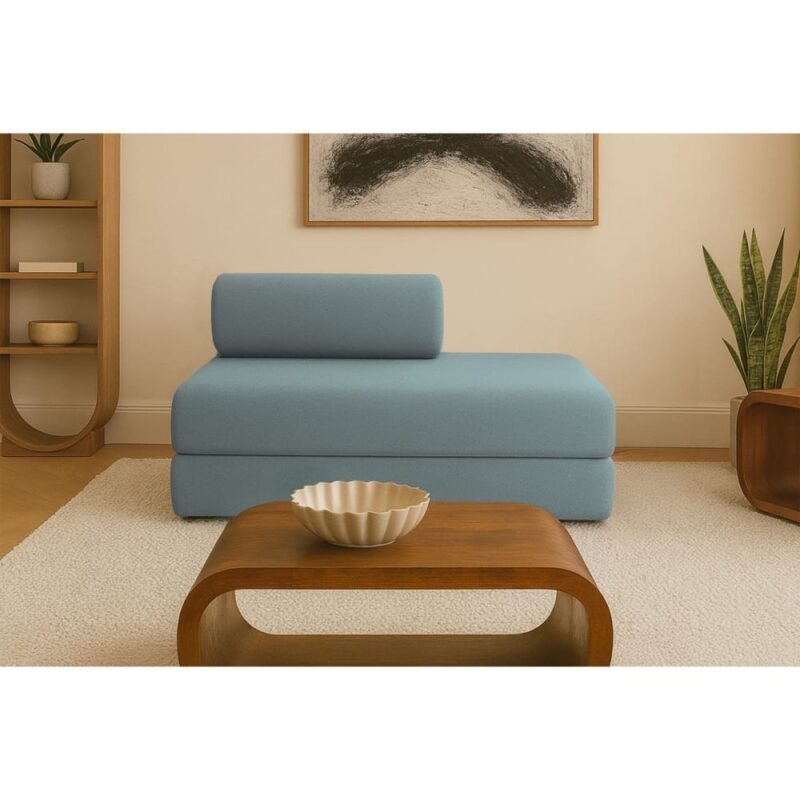 Test Kimo : le canapé droit convertible 2 places en mousse HD (vert)