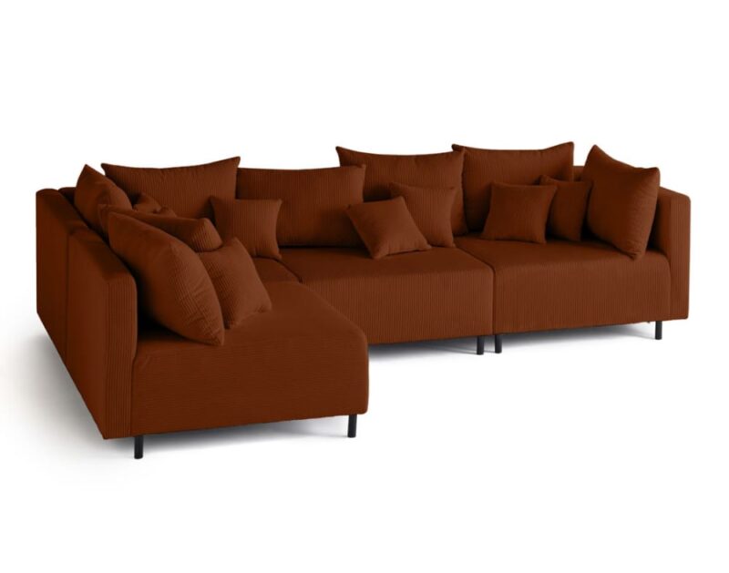 Test Lisa Design Edinburg : canapé d’angle modulable 4 places en velours côtelé