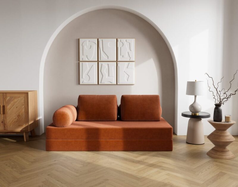 Test Lisa Design Lonny : canapé convertible 3 places en velours côtelé