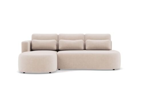 Lisa Design MAHINA : canapé d’angle convertible en velours côtelé (angle gauche) - CoteCanape.fr