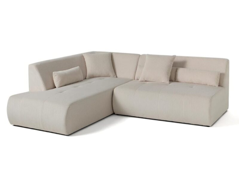 Lisa Design Onyx – Canapé d’angle modulable 5 places (angle gauche) - mise en situation