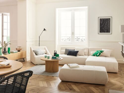 Lisa Design ONYX : canapé modulable 4 places en velours côtelé - CoteCanape.fr