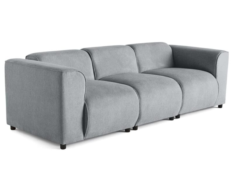 Test Lisa Design Suaro : canapé modulable 3 places en tissu texturé (gris)